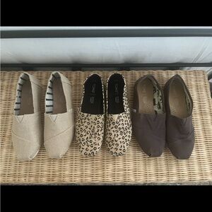 TOMS Women's Casual Slip-On Shoes - Cream, Leopard, Brown